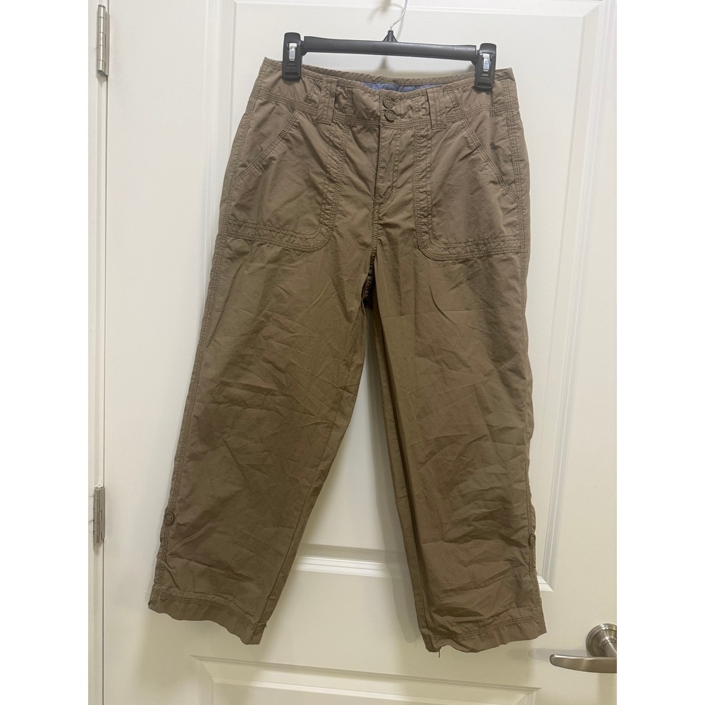 White Sierra Khaki Tan Cargo Capri Pants Womens Size 6 Outdoor Hiking Utility